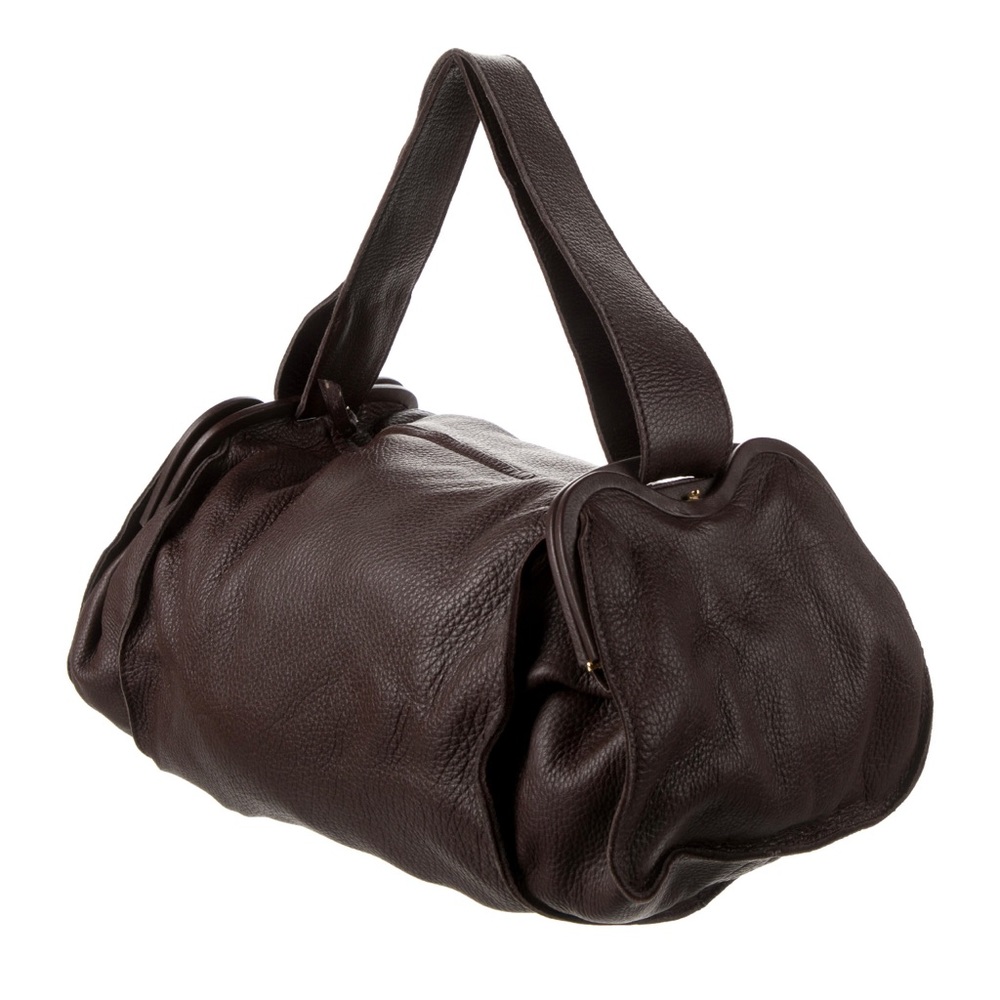 Bottega Veneta Brown Grained Leather Shoulder Bag
